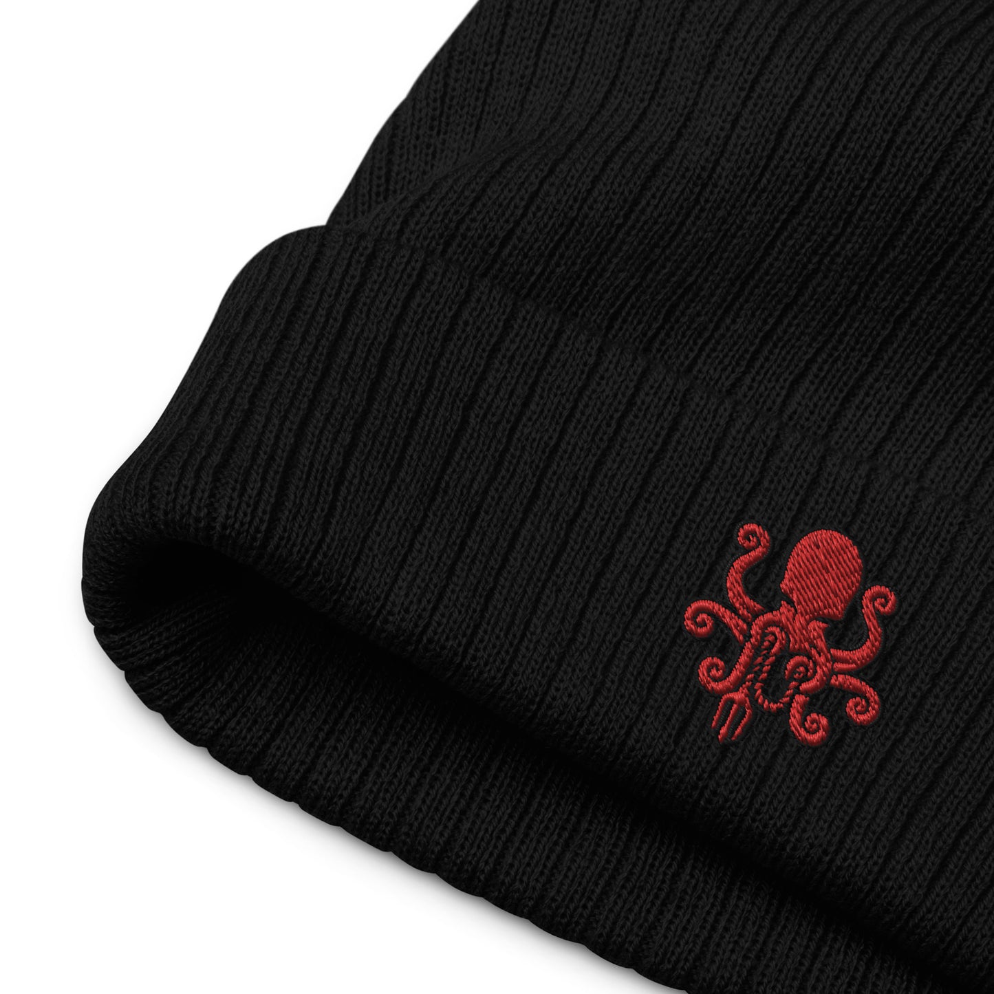 Red Diver Ribbed knit beanie