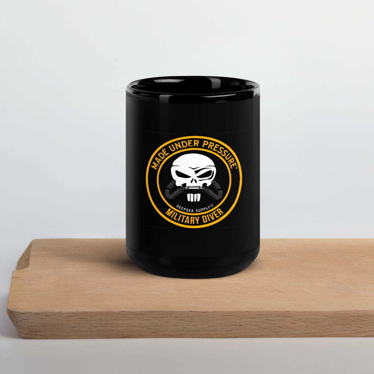 Military Diver Black Glossy Mug