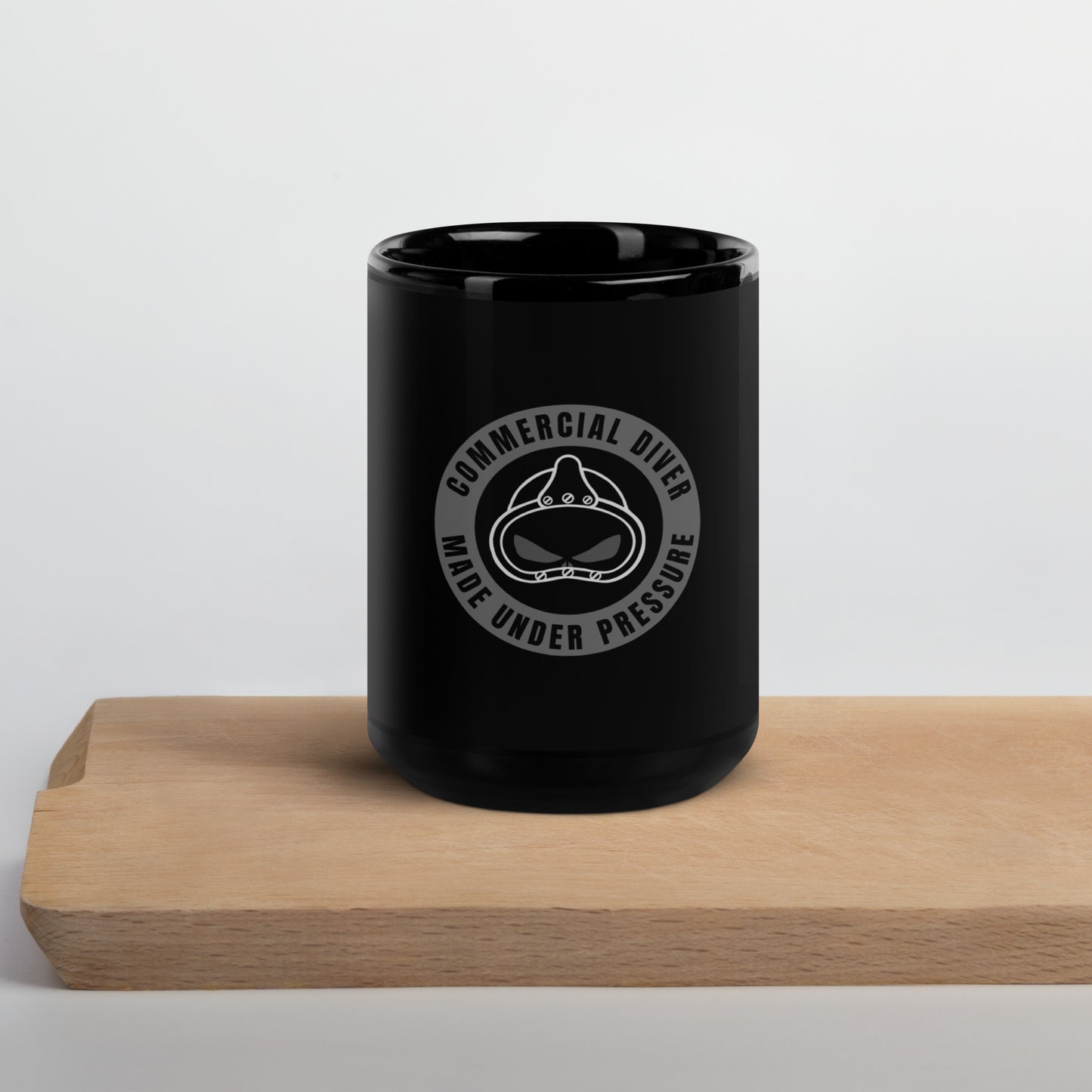 Commercial Diver Black Glossy Mug